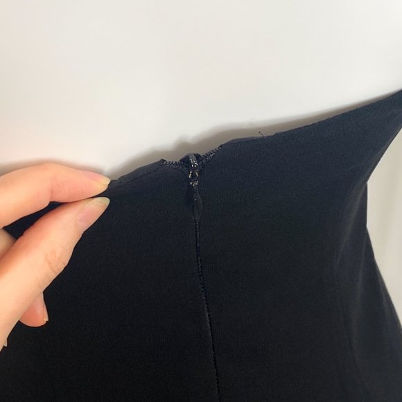 CDC Petites Vintage 90s Rhinestone Halter Neck Skater Flare Mini Dress in Black - Picture 13 of 17